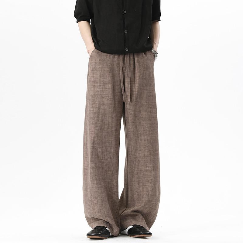Thin loose retro high-end trendy brand simple new straight wide-leg trousers drape casual trousers for men and women