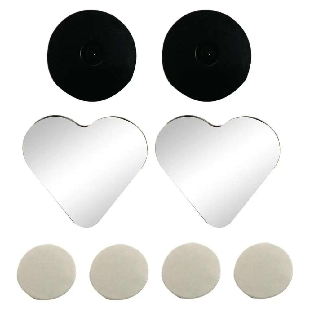 2Pcs Stick-On Blind Spots Mirror Cute Heart Shape Convex Rearview Side Mirror  SUVs