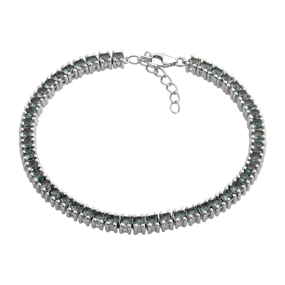 

Silver bracelet with London Blue topaz 4.053ct, item weight 12.56 g (2205548) 17-20cm синій