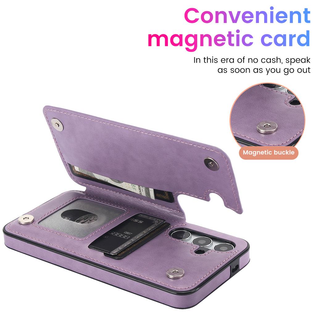 Pour Samsung Galaxy S24+ Étui de Téléphone en Cuir PU Imprimé Fleur Mandala avec Fentes pour Cartes