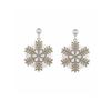 Soft Plush Snowflake Earrings Featuring Pearls Accents Geometric Alloy Studs Suitable for Various Occasions