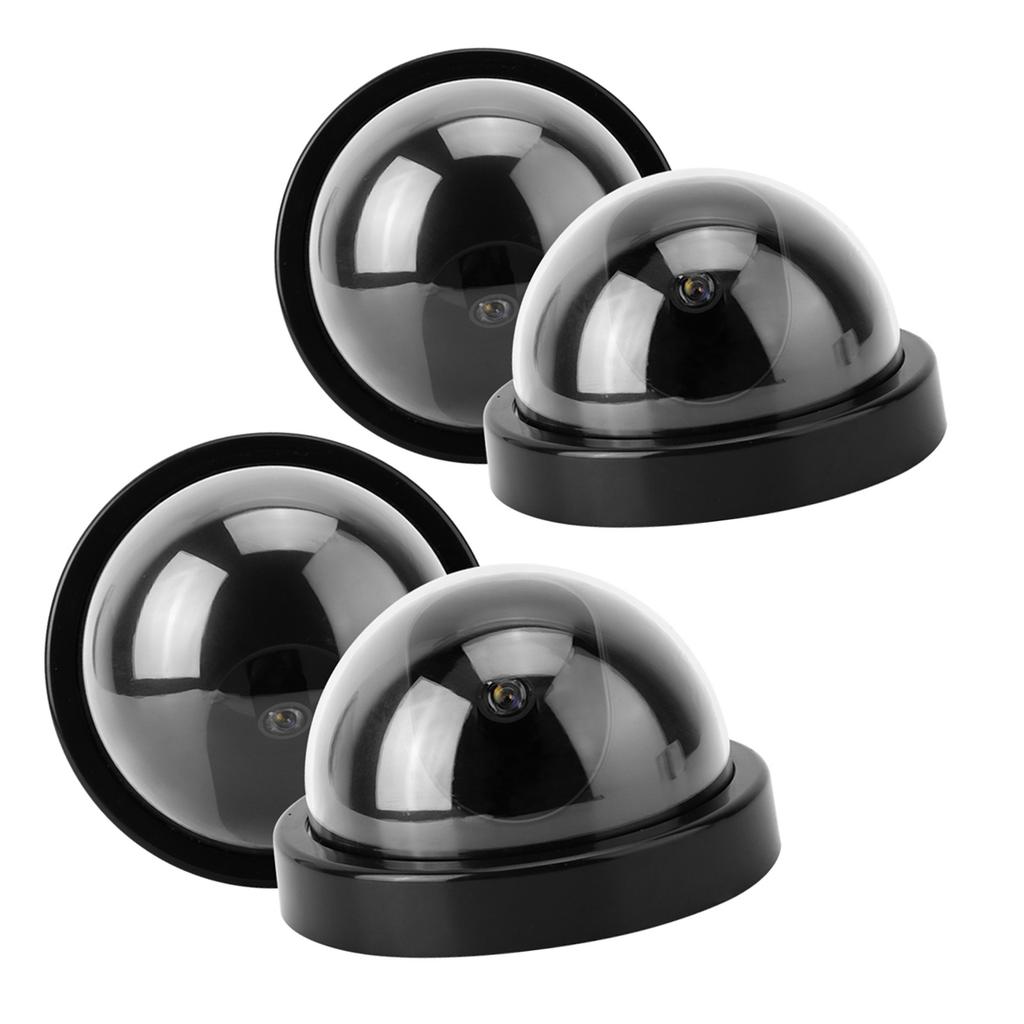 4pcs Dome Simulation Camera CCTV Dummy Fake Security Camera With Flashing Led Light