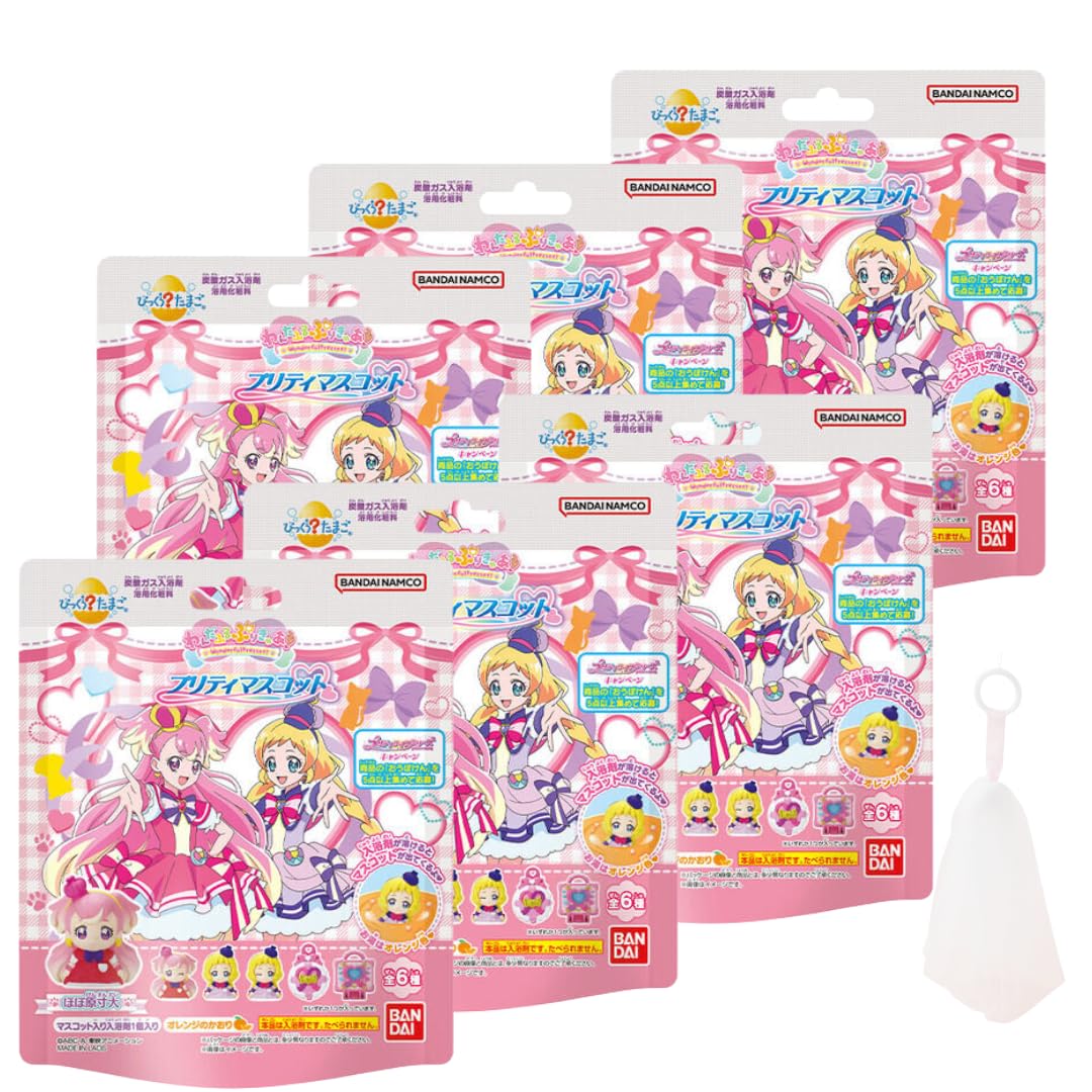 

of Bath Bomb Bikkura Tamago Wandaful Pretty Mascot Bath Ball with bonus foaming net [Set 6] Purikure! розовый