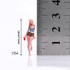 1/64 Girl Model with Shorts Miniature Figure Role Play Female Tiny People for Train Station