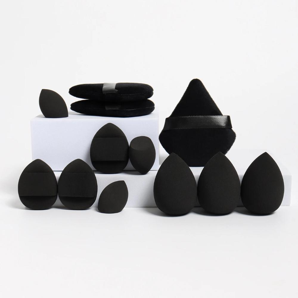 12-Piece All-Purpose Makeup Sponge Set, Made of 3 Loose Powder Puffs, 3 Mini Air Cushion Puffs, 3 Beauty Eggs and 3 Mini Beauty