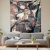 Anime Yakuza Tattoo Girl Wall Tapestry Japanese Floral Ink Ukiyo Style Decor for Bedroom Game Room Gift