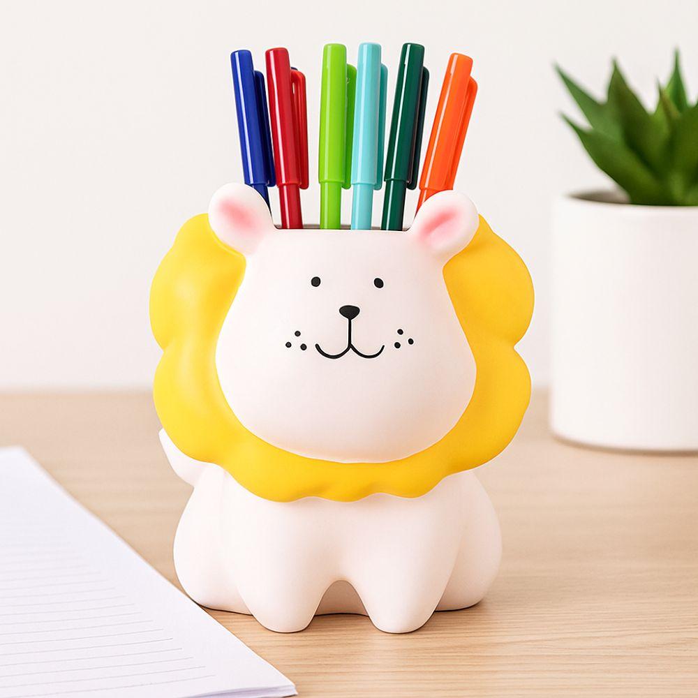 Ornament Cartoon Lion Pen Holder Little Lion Stationery Organizer Pencil Storage Box  Student