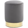 Day and Night - Day and Night Dark Gray and Gold Velvet Stool