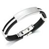 Bracelet Button Cuff Bracelet Stainless Steel Rubber Wristband Men's Women's New