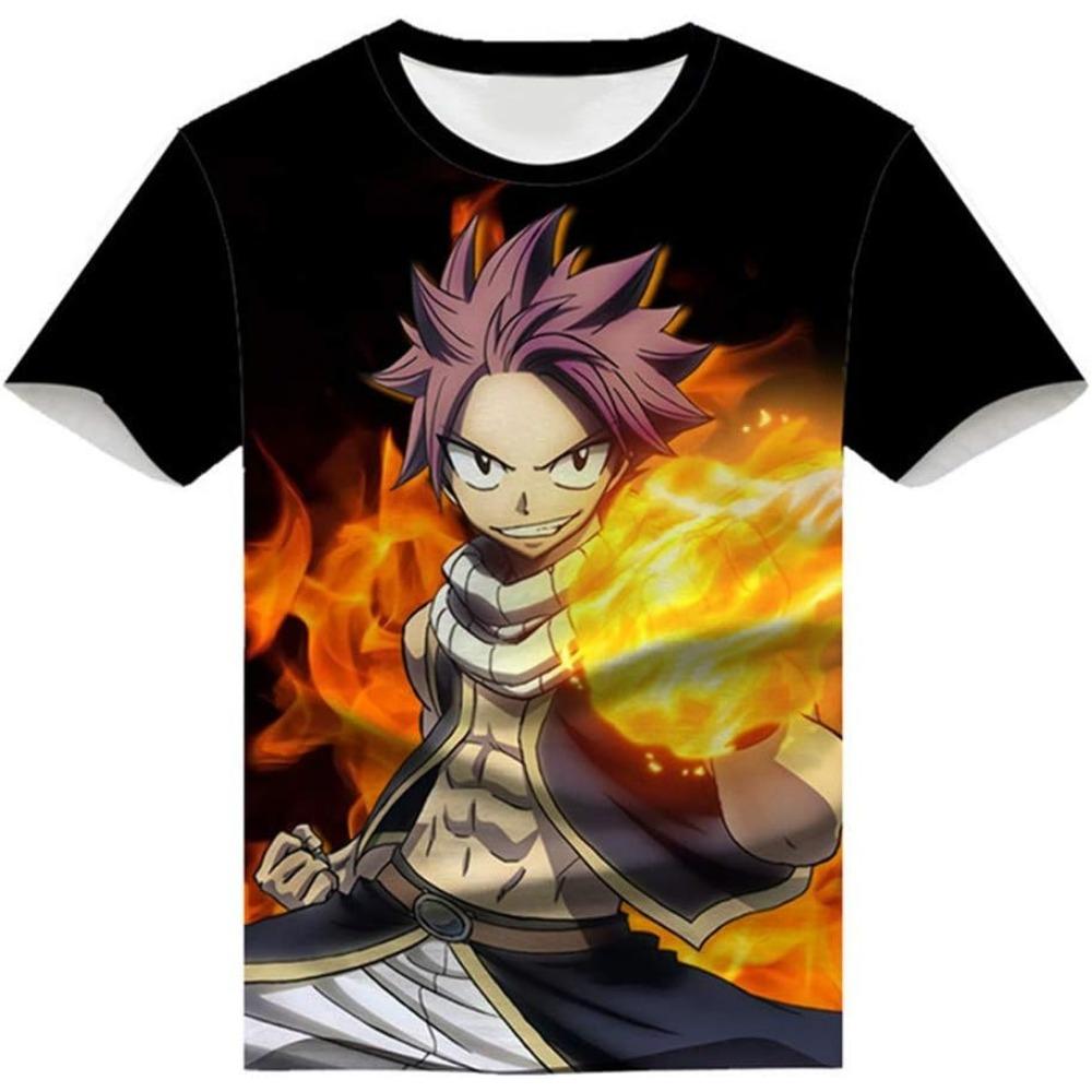 Anime Fairy Tail 3D Anime Printed T-Shirt Adult Cosplay Funny Short Sleeve Tee Tops Funny Quick Dry