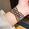 Geometric Diamondstudded Square Bangle With Crossed Openings For Fashion Women