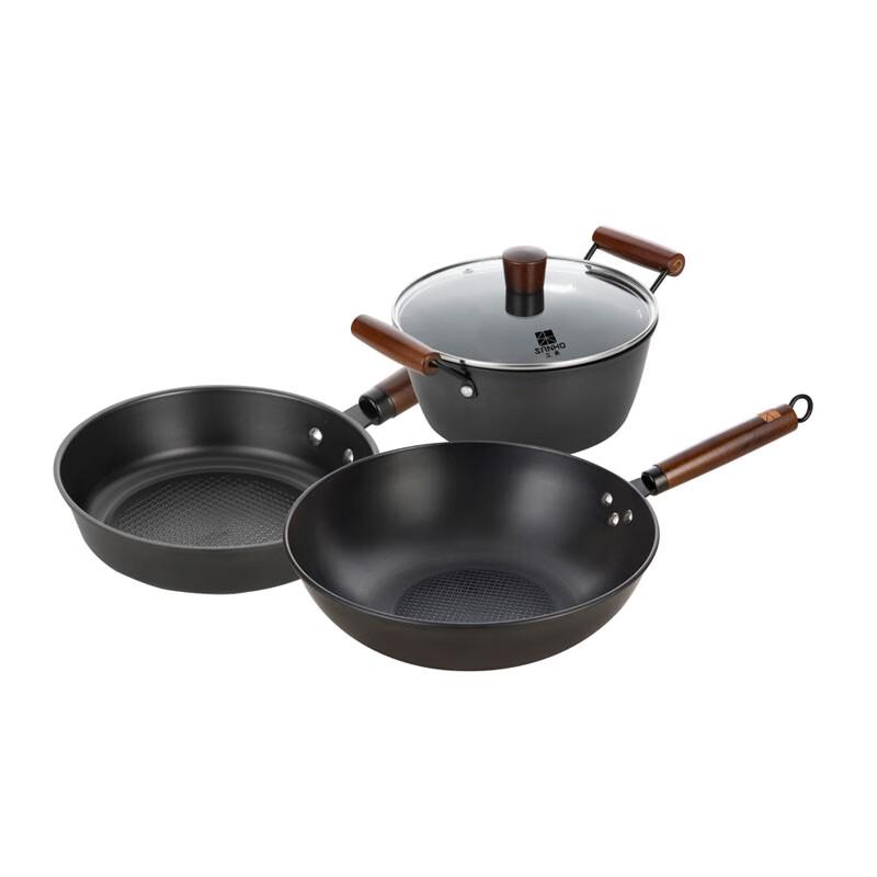 Sanhe Nitrided Hammered Iron Pot Set