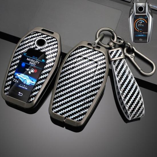 Zinc Alloy Leather Car Key Case Cover For BMW 5 6 7 I8 G30 X3 X4 X5 730Li 740Li