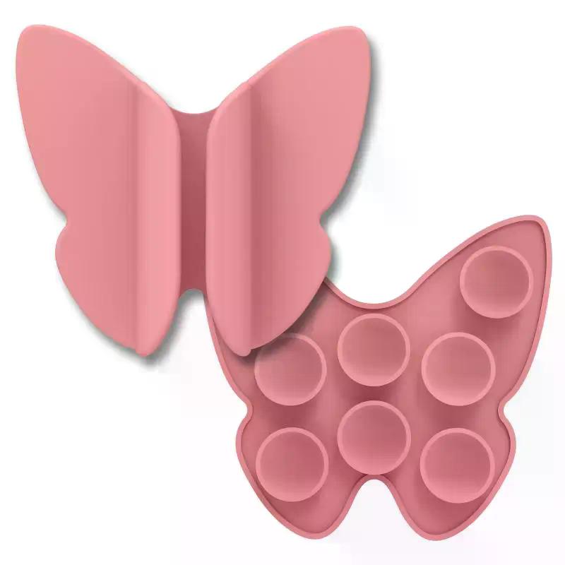 Suction Cup Silicone Phone Lipstick Holder Anti Loss Butterfly Shape Lip Gloss Phone Case Multifunctional Lipstick Phone Holder