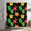 Bright Blue Flower Shower Curtain Decorative Bath Mat for Home Bathroom with Rod Pocket Shelves Set 72x84 inches, Green Floral P