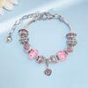 Summer Love Charm Armband Damen Armband Rosa Kristall Großes Loch Armband Schmuck Rose Anhänger Perlen Pop Armband