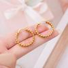 Titanium Steel K Furnace Real Gold Electroplating Thick Round Twist Circle Earrings Light Luxury Personality Temperament Versatile Ear Buckle Earrings