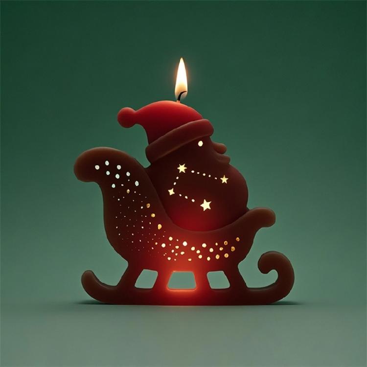 Jultema Silikonljusform Jultomte Silikonljusform för Handgjort Ljus Tvål Juldekorationer