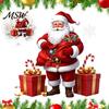 Holiday Window Murals Santa Claus Static Sticker, Reusable Waterproof PVC Christmas Decal, Decorative Atmosphere Decor HD Printing Clings for