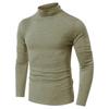 Europäischer und Amerikanischer Stil Herren Herbst- und Winter-Basisshirt Langarm Sport-Fitness-T-Shirt Einfarbiges Oberteil mit hohem Kragen