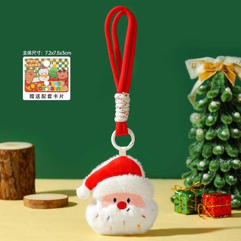 Christmas Plush Keychain Christmas Tree Deco Plush Keychains Backpack Christmas Party Gift Items Souvenirs Santa Claus Reindeer Xmas