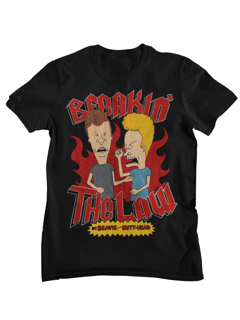 

Beavis and ButtHead Black Metal Style Cartoon Graphic TShirt Unisex Women Casual Cotton Streetwear Tops 4XL