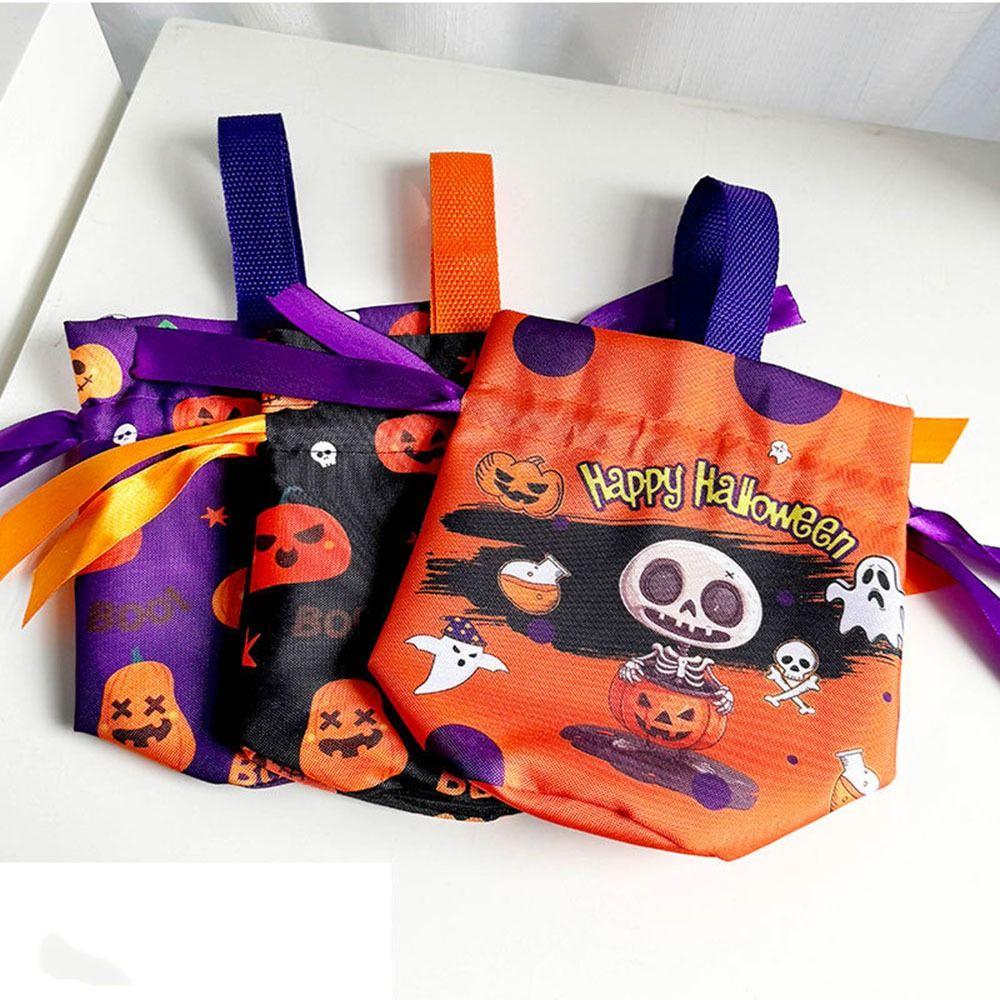 Handheld Halloween Candy Tote Bag Pumpkin Pattern Design Halloween Gift Handbag  Halloween Party