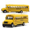 Diecast Alloy School Bus Toy for Kids Inertia Vehicle Model Pulled Car Educational Toys Birthday Gift for Boys 164