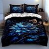Blue floral artwork. Bedding Duvet cover sets Duvet covers Pillowcases gifts (1 * Duvet Cover 2 * Pillowcases, without duvet insert)