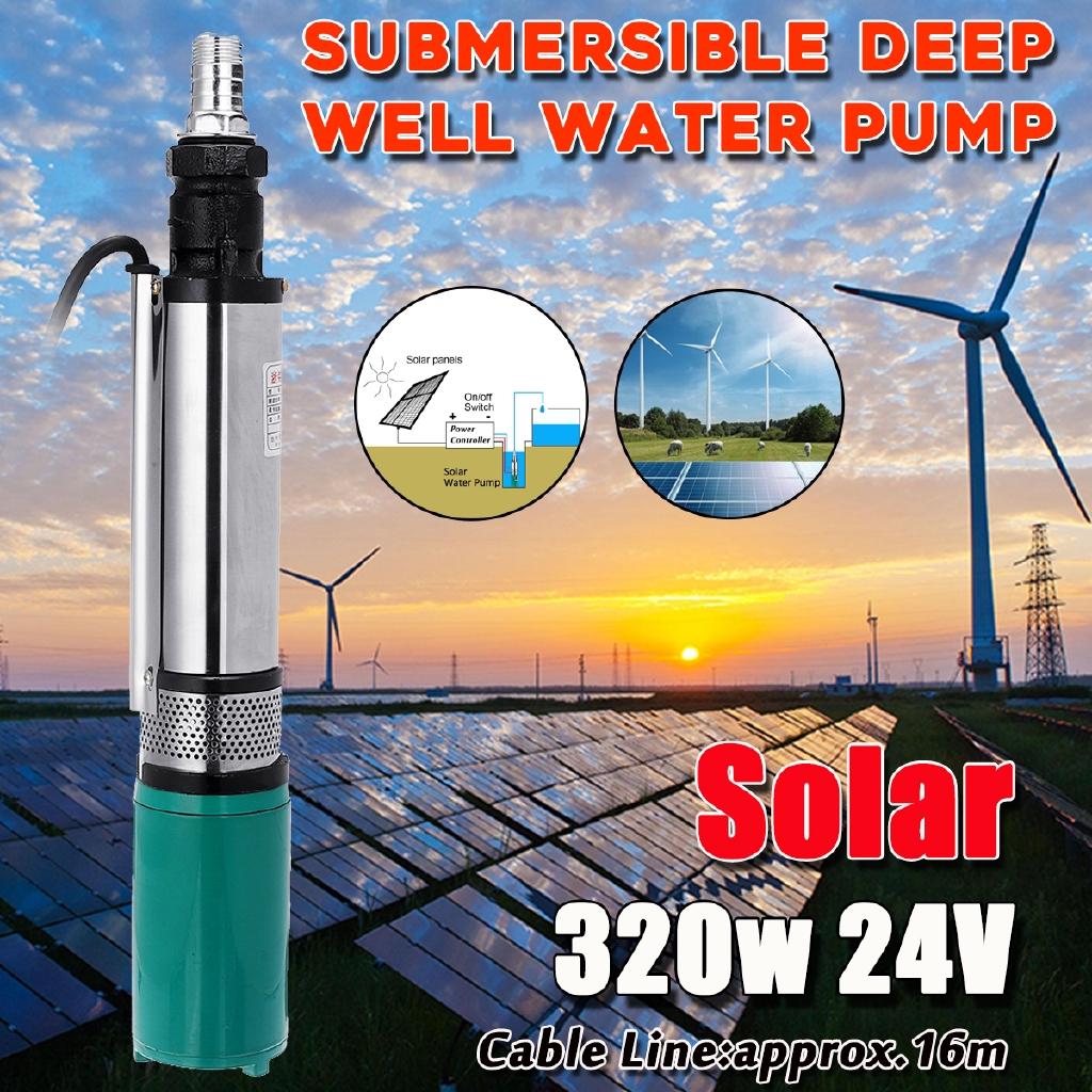24V 5000/h DC 25m Professional Submersible Solar Water Pump Deep Well Irrigation Garden Home Agricultural High Power 320w