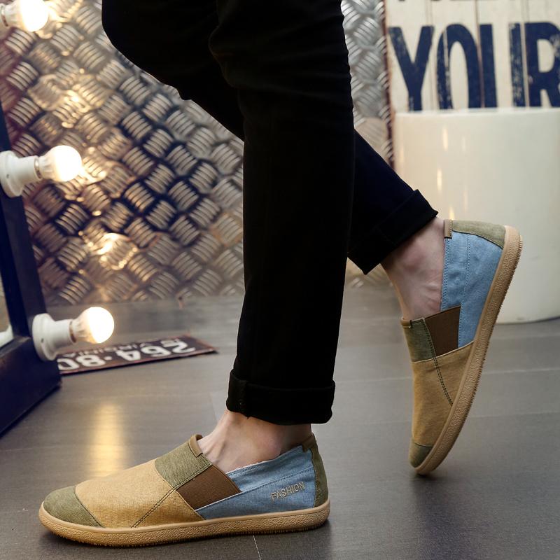 Men Summer Slip on Driving Shoes Flats Unisex Lazy Shoes Women Casual Canvas Shoes Large Size for Couple