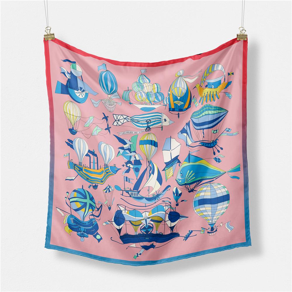 Twill Silk Scarf Women Indian Tiger Print Square Scarves Wraps Bandana Small Hijabs Silk Foulards Tie Headband Neckerchief 53CM