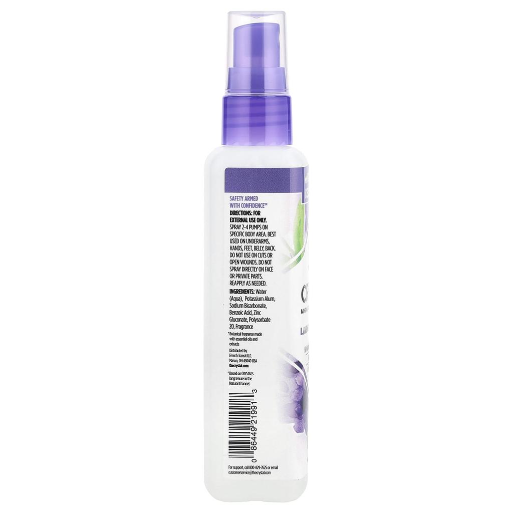 Mineral Deodorant Spray, Lavender & White Tea, 4 Fl Oz (118 Ml)