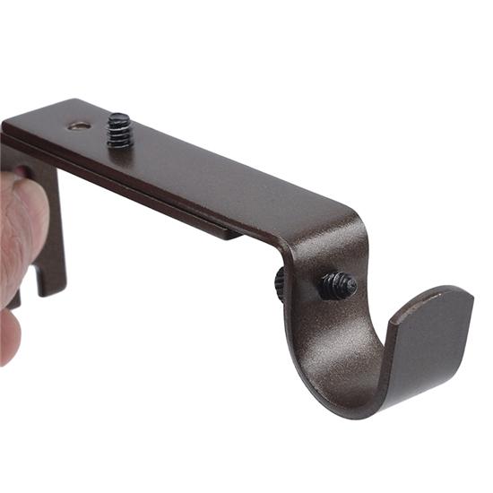 1pair Metal Single Curtain Rod Bracket Drapery Pole Holder Wall Mount Hooks