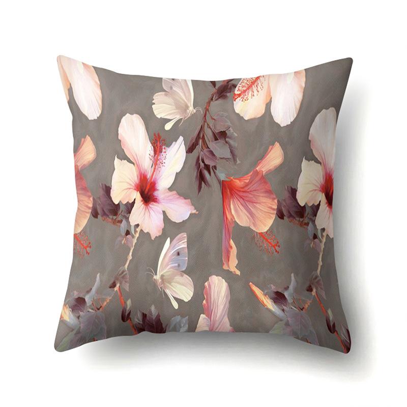 Polyester Pillowcase Plant Decoration Home Printed Pillow Car Waist Cushion Sofa Bed Head Cushion Cover