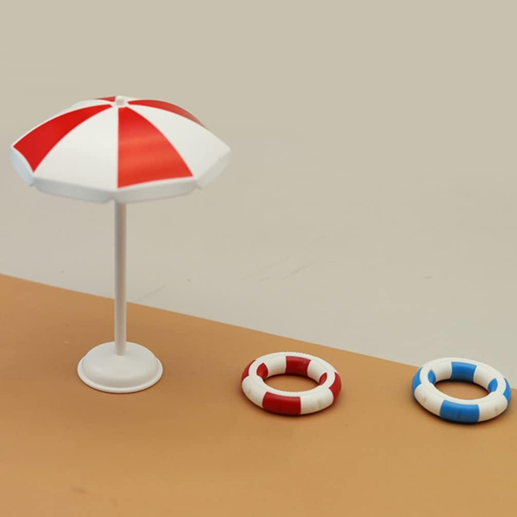 Puppenhaus Mini-Schwimmbad, Miniatur-Strandkorb-Set, Dekorationen, Sommer, Puppenhaus-Zubehör, Mini-Puppenhaus-Möbel, Spielzeug, Geschenk für Kinder