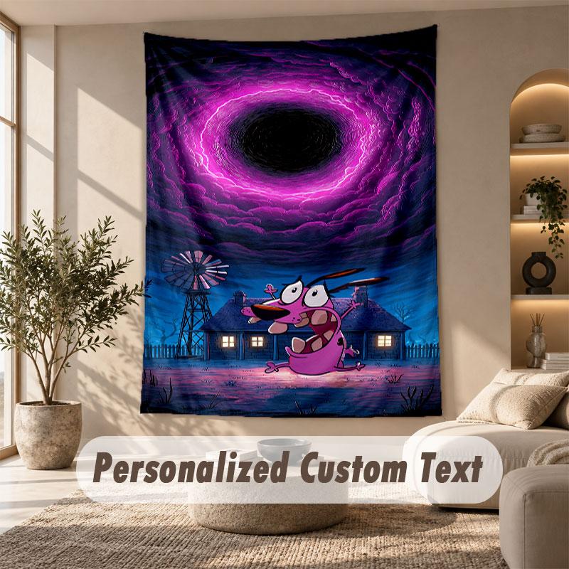 Wall Hanging Tapestry Art Cloth Bedroom Room Background DecorCourage the Cowardly Dog