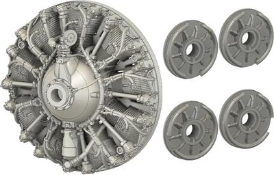 SBS Model Набір двигунів Пластикові деталі моделі SBM72089 1/72 B-17F/G (для Revell) (Літак)