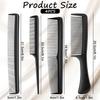 4 PCS Professional Black Combs Set for Women, Stylist Rat Tail Mens Beard Mustache Combs Fine Tooth for All Hair Types, Premium Hair Comb for Teasing