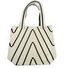 Women's Geometric Knit Shoulder Bag - Versatile, Large Capacity, Fashionable Commute Bucket Bag