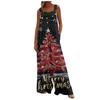 Women's Christmas Print Solid Wide Leg Strapless Tank Pocket Casual Onesie