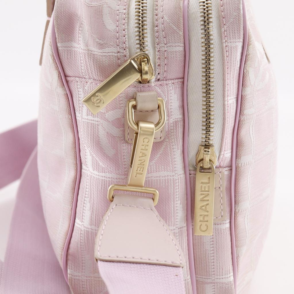 Chanel 2WAYShoulder Handbag A15970 New Travel Line Pink Nylon Canvas Women Used