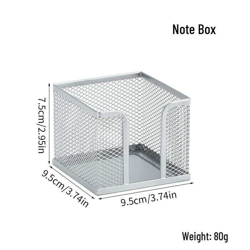 Iron Mesh Multifunctional Pen Holder - Creative Desktop Stationery Organizer for Office & Student Use