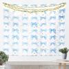 Chinoiserie Bow Tapestry Blue And White Floral Wall Art Pink Bow Wall Hanging Blanket For Living Room Bedroom Modern Aesthetics