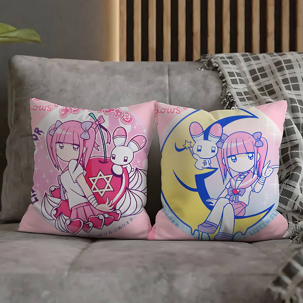 Cute M-Menhera C-Chan Girl Pillow Case For Sofa Decor Car Office Room Printing Cushion Cover Decorations and Protector