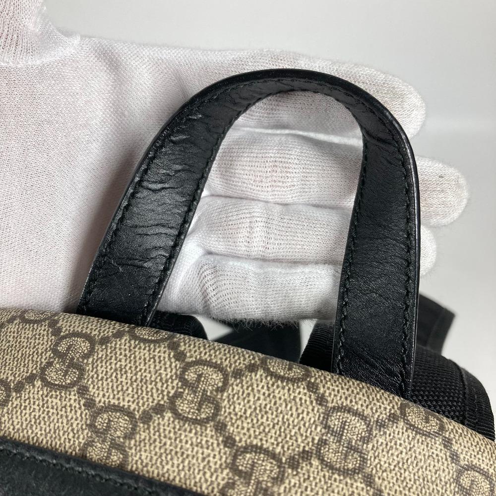 GUCCI 429020 GG Supreme bag logo Backpack Beige/Black
