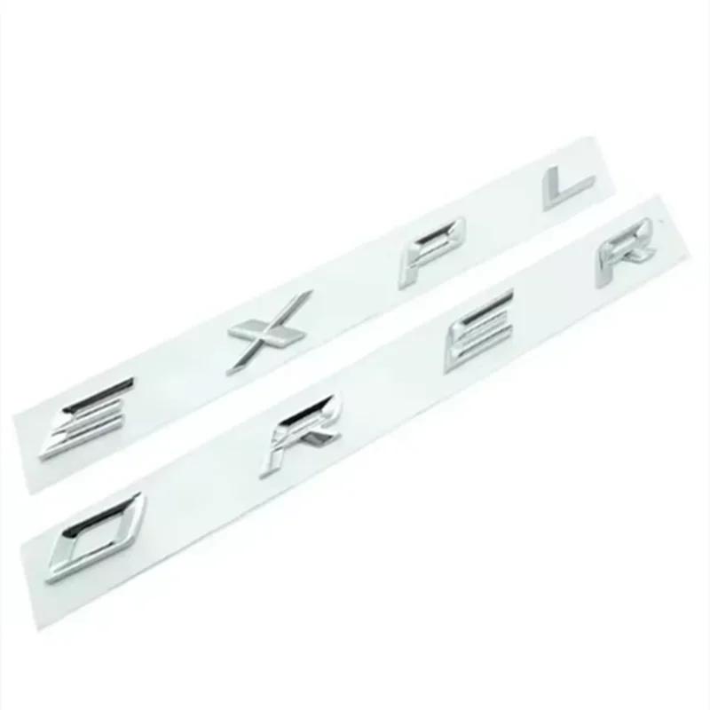 swpzb8 3D ABS Chrome Black Letters Explorer Logo Car Front Hood Emblem Bonnet Badge Sticker For Explorer 2011-2021