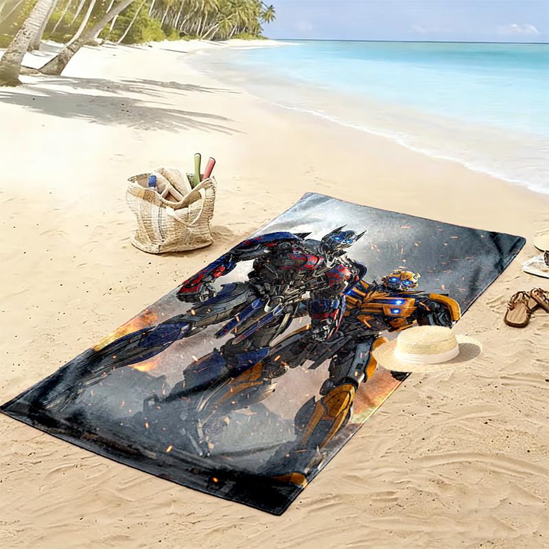 TRANSFORMERS Print Beach Towel, Large Soft Quick Dry Towel for Beach Camping Swimming