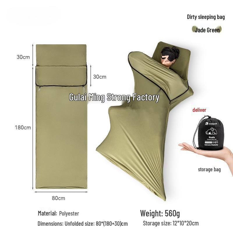 Portable High Elasticity Stain-proof Sleeping Bag Liner for Camping and Travel