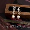 French Freshwater Pearl Zircon Stud Earrings Retro Light Luxury Earrings Ear Jewelry